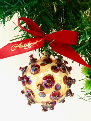 Covid Bauble - Yellow/Red