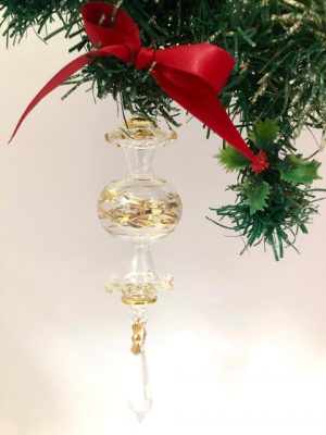 Frilly Crystal Drop (M) ~ Gold