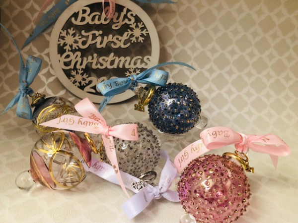 Baby's 2024 Speckle Bauble ~ Silver - Image 3