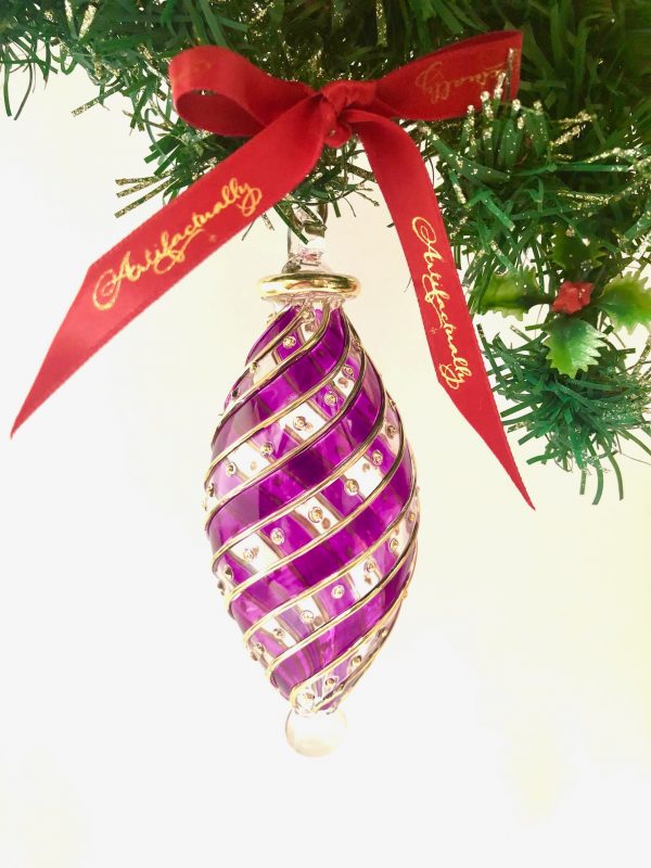 Diagonal Dot Ornament Oblong (M,L) ~ Purple