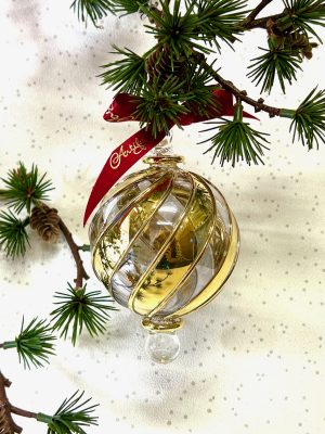 Candy Stripe Ornament (L) ~  Ice Blue
