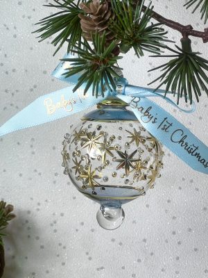 Baby's 2025 Starburst Bauble (S) ~ Blue