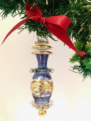 Frilly Drop Ornament (M) ~ Blue