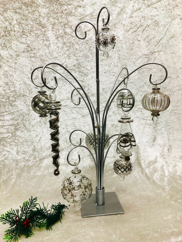 15 Arm Waterfall Ornament Stand (Large - 20") ~ Silver