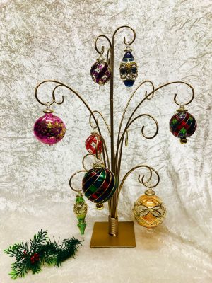 15 Arm Waterfall Ornament Stand (Large - 20") ~ Gold
