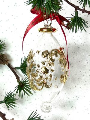 Garland Oblong Ornament (L) ~  Gold/Silver