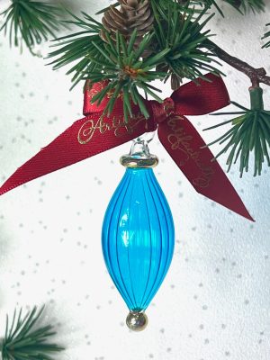 Mini Oval Swirl Ornament (XS) ~ Blue