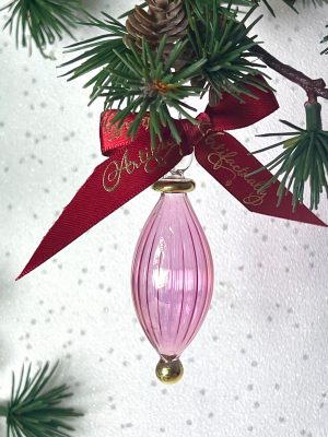 Mini Oval Swirl Ornament (XS) ~  Pink