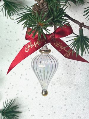 Swirl Cone Ornament (XS) ~  Clear/Gold