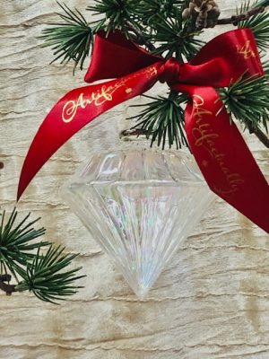 Diamond Ornament (L) ~ Clear/Silver