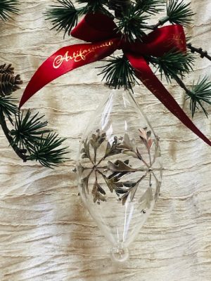 Snowflake Dot Oblong (M,L) ~ Clear with Silver Trim