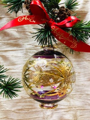 Victorian Etched Classic Ornament (L) ~ Deep Purple