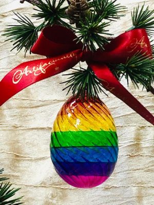 Rainbow Egg Ornament (M) ~ Multi
