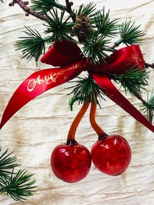 Cherry Ornament x 2 - Red