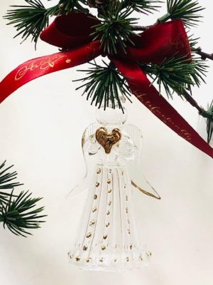 Angel Heart Ornament - Clear/Gold