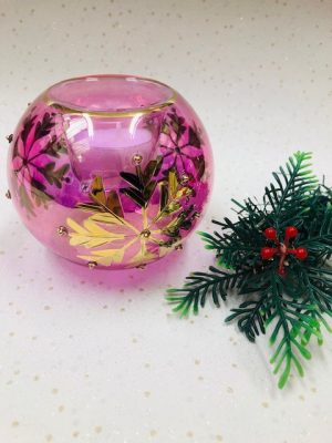 Candle Snowflake Dot - Pinky Purple / Gold