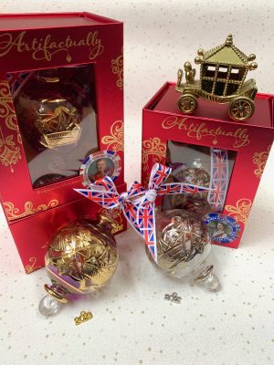 Coronation Bauble 2023 & Platinum Jubilee Bauble 2022 ~ TWIN SET