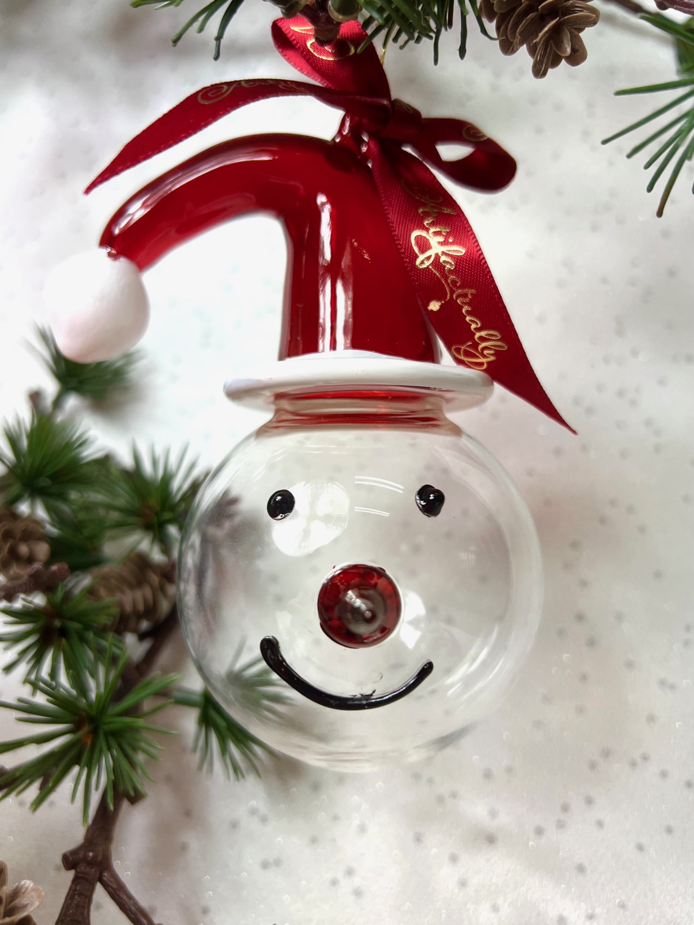 Santa Head Bauble ~ Red/White
