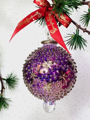 Stardot Bauble (L) ~ Purple/Silver