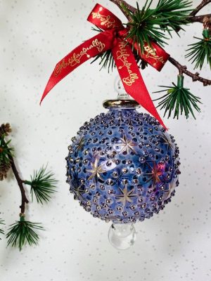Stardot Bauble (L) ~ Blue/Silver