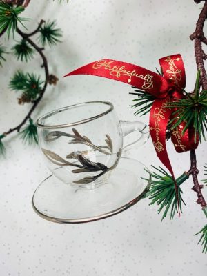 Teacup & Saucer (M) ~ Clear/Silver