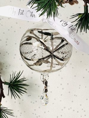 Baby's 2024 Crystal Ornament (M) ~ Silver