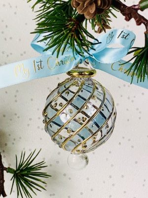 Baby's 2024 Diagonal Dot Bauble (S) ~ Blue