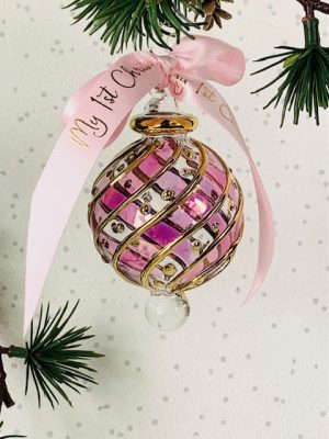 Baby's 2024 Diagonal Dot Bauble (S) ~ Pink