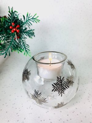 'Let it Snow' Tealight (L) ~ Silver