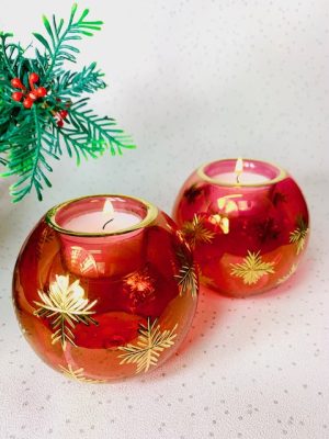'Let it Snow' Tealights Pair (L) ~ Red