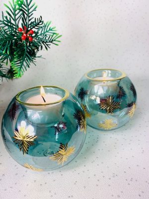 'Let it Snow' Tealights Pair (L) ~ Mint Green