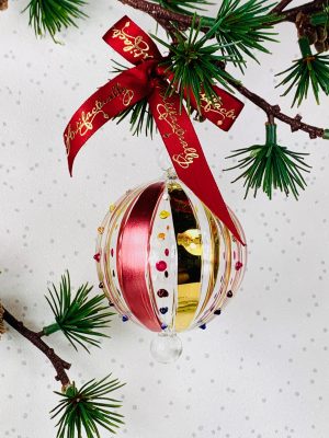 Ribbon Bauble (M, L) ~ Rose Red