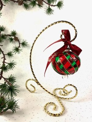 1 Arm Cradle Ornament Stand (Small - 7") - Gold