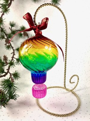 1 Arm Twistie Ornament Stand (Large - 8") ~ Gold
