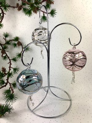 3 Arm Ornament Stand (Large - 11") ~ Silver