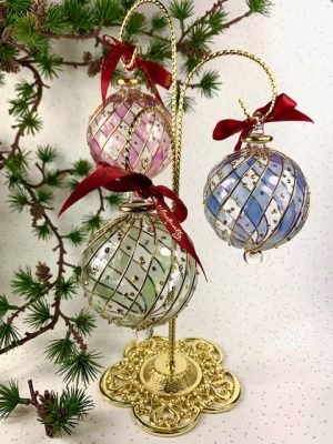 3 Arm Filigree Ornament Stand (Large - 13") ~ Gold