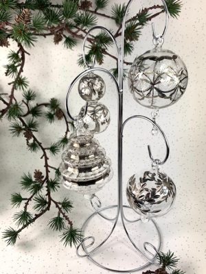 4 Arm Ornament Stand  (Large - 14") ~ Silver