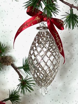 Lattice Oblong Ornament (M) ~ Silver