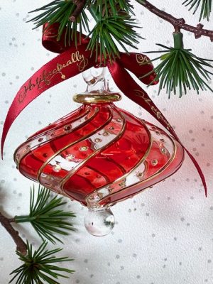 Marquise Dot Ornament (L) ~ Red