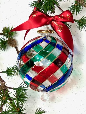 Diagonal Stripe Ornament (XL) ~ Red/Green/Blue