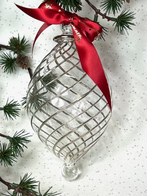 Spiral Oblong Ornament (XL) ~ Silver