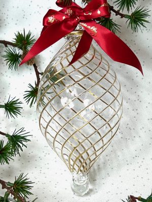 Spiral Oblong Ornament (XL) ~ Gold