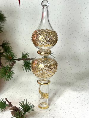 Tree Topper Wide Lattice Dot (M 20cm) ~ Gold
