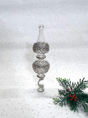 Tree Topper Wide Lattice Dot (M 20cm) ~ Silver