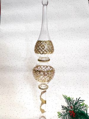 Tree Topper Wide Lattice Dot (L 35cm) ~ Gold