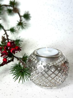 Lattice Dot Tealight (L) ~ Silver