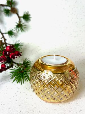 Lattice Dot Tealight (L) ~ Yellow