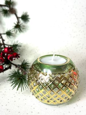 Lattice Dot Tealight (L) ~ Green