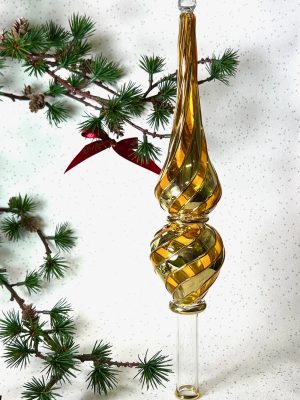 Tree Topper Candy Stripe (L 35cm) ~ Yellow