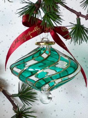 Marquise Ornament (L) ~ Teal Green